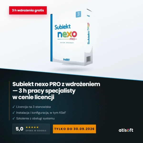 Subiekt nexo PRO 3 z wdrożeniem – Start z Autoryzowanym Partnerem InsERT